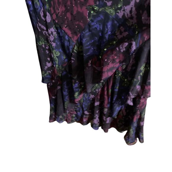 MAGGIE BARNES WO SIZE 28 FLOWEY DRESS PURPLE MAGENTA SEQUIN ACCENTS EUC - Picture 8 of 11